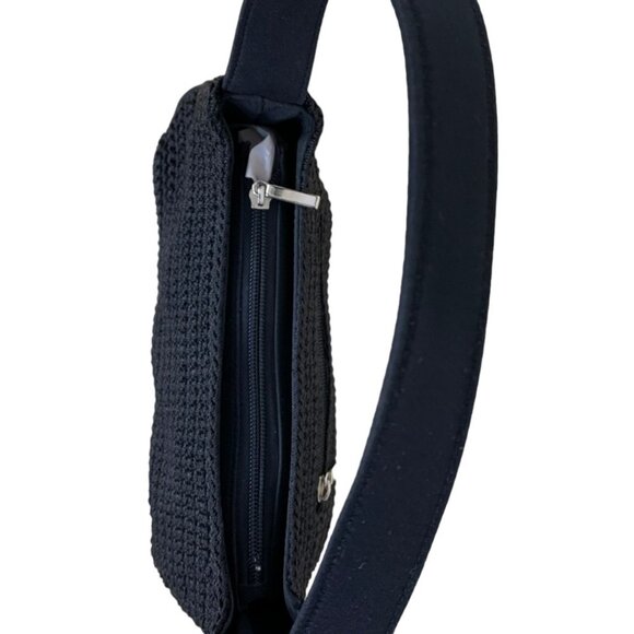 EUC Black Crochet Short Strap Handbag with Zippered Outside and Inside P… - Picture 7 of 12